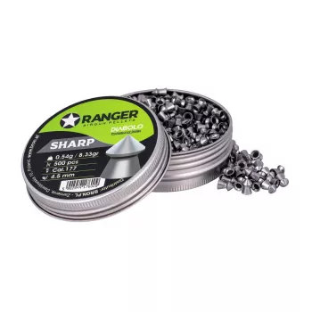 Gaisa šautriņas RANGER PRORO.45.500.S — 4.5 mm diabolo asais gals, 500 gab., alumīnija dozators