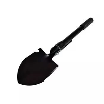 Salokāmā taktiskā lāpsta AZYMUT Trapper — nerūsējošais tērauds, melna, 410 mm, 565 g