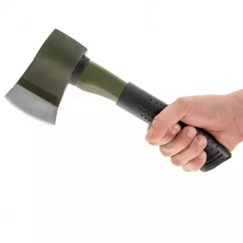 Mil-Tec 15506000 kompaktais cirvis — nerūsējošā tērauda asmens 4,6 mm, garums 280 mm