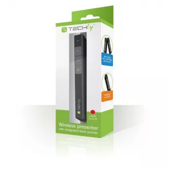 Techly ITC-LASER26 bezvadu prezentācijas rādītājs RF melns