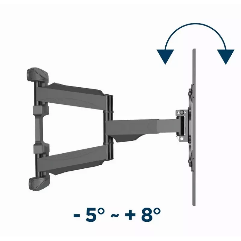 TV sienas stiprinājums Gembird WM-75ST-01 32 inch–75 inch, VESA 600x400, 45.5 kg, regulējams 4.9–49.1 cm, slīpums -5°–8°