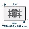 TV sienas stiprinājums Gembird WM-75ST-01 32 inch–75 inch, VESA 600x400, 45.5 kg, regulējams 4.9–49.1 cm, slīpums -5°–8°