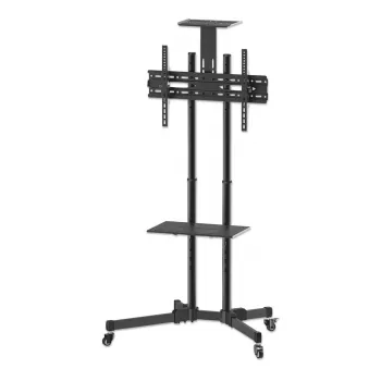 Manhattan 461238 Mobilais grīdas statīvs TV un monitoram, melns, 1803 mm, VESA 200x200–600x400, līdz 50 kg