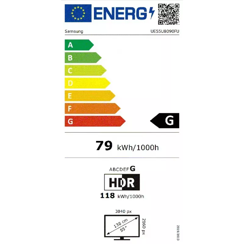 Televizors Samsung UE55U8092FUXXH 55 collu (139,7 cm) 4K Ultra HD LED, Tizen, HDR10+, 3-bezel-less, Wi‑Fi, Bluetooth 5.3