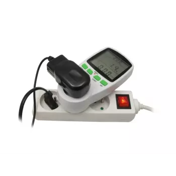Vatmetrs GreenBlue GB202 jaudas mērītājs 0–9999 W, 3600 W max, 220–240 V, 16 A, LCD displejs