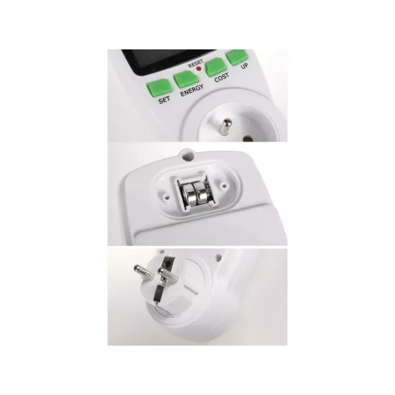 Vatmetrs GreenBlue GB202 jaudas mērītājs 0–9999 W, 3600 W max, 220–240 V, 16 A, LCD displejs