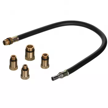 Analogais manometrs YATO YT-73022 0–20 bar, 75 mm ciparnīca, oglekļa tērauds, 0,5 m šļūtene, 4 misiņa adapteri, transporta maciņš