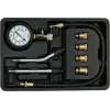 Analogais manometrs YATO YT-73022 0–20 bar, 75 mm ciparnīca, oglekļa tērauds, 0,5 m šļūtene, 4 misiņa adapteri, transporta maciņš