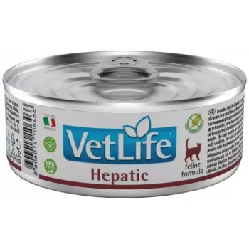 Slapjā barība kaķiem Farmina Vet Life Natural Diet Cat Hepatic 85 g – aknu atbalsts, vistas gaļa, bezgraudu, pieaugušiem