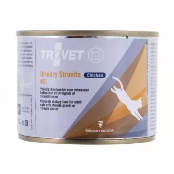 TROVET ASD Urinary Struvite mitrais kaķu barība vistas gaļā 200 g — veterinārā diēta urīnceļu veselībai
