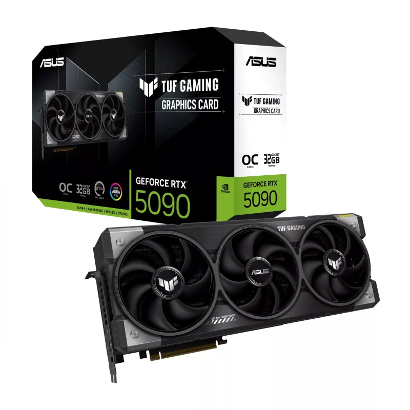 Grafikas karte ASUS TUF Gaming GeForce RTX 5090 — 32 GB GDDR7, 512 bitu, PCIe 5.0, 3 ventilatori