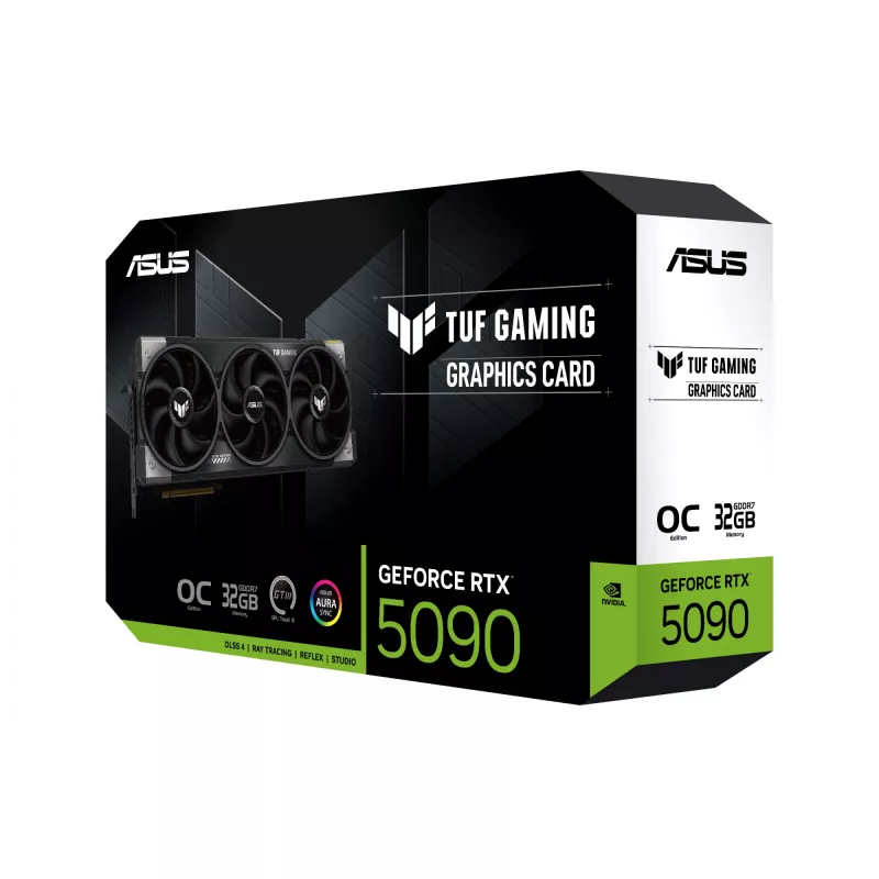 Grafikas karte ASUS TUF Gaming GeForce RTX 5090 — 32 GB GDDR7, 512 bitu, PCIe 5.0, 3 ventilatori