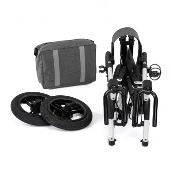 Bezceļu četrriteņu rollators TIMAGO RANGER, alumīnijs, regulējams augstums 89.5–102.5 cm, slodze 136 kg, salokāms