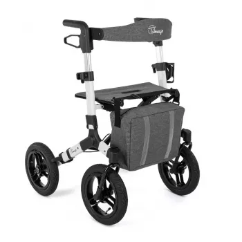 Bezceļu četrriteņu rollators TIMAGO RANGER, alumīnijs, regulējams augstums 89.5–102.5 cm, slodze 136 kg, salokāms