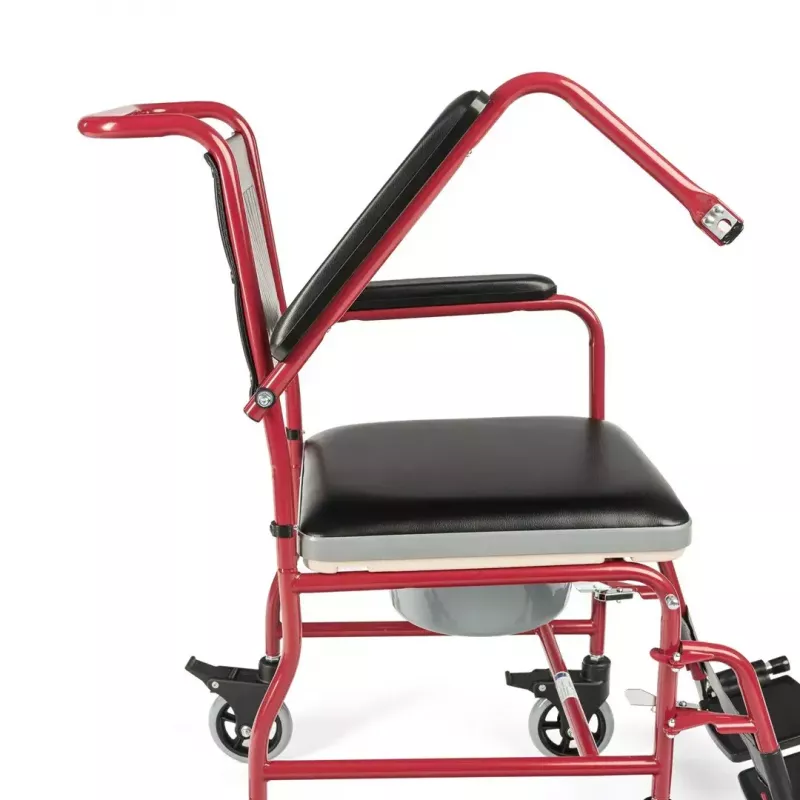 Ratiņkrēsls ar poda sēdekli TIMAGO FS 692 salokāms viegls, tērauda rāmis, 4 riteņi, 100 kg