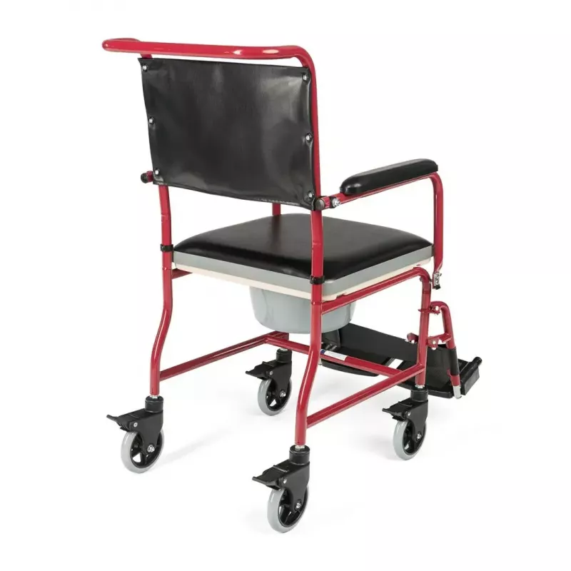 Ratiņkrēsls ar poda sēdekli TIMAGO FS 692 salokāms viegls, tērauda rāmis, 4 riteņi, 100 kg