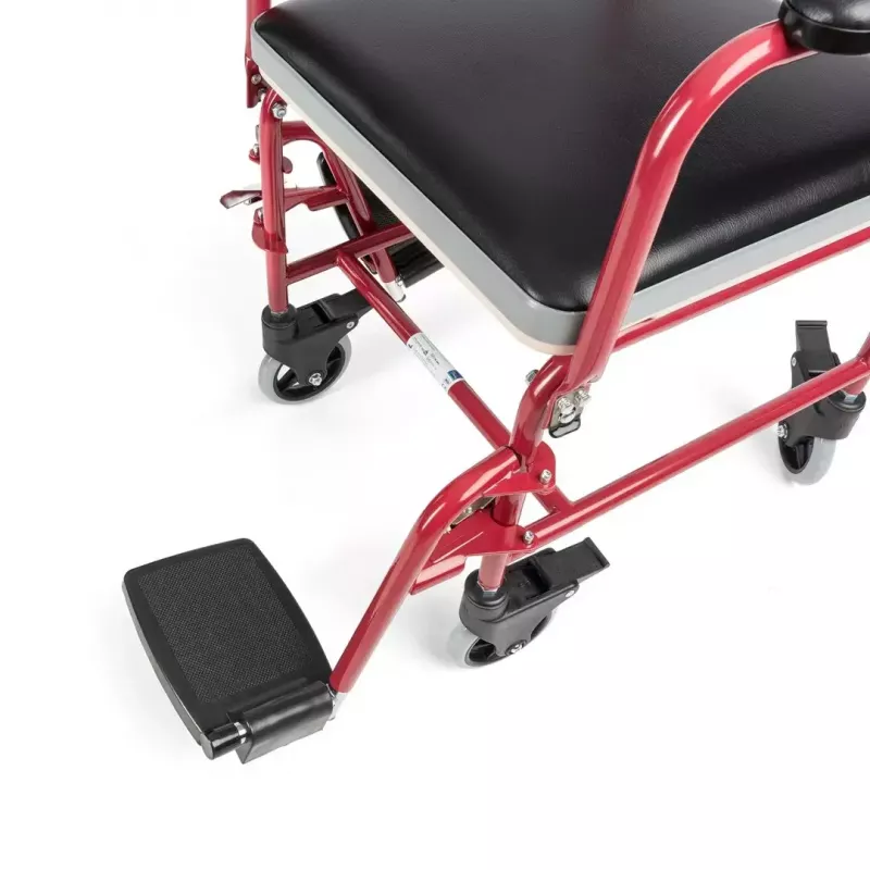 Ratiņkrēsls ar poda sēdekli TIMAGO FS 692 salokāms viegls, tērauda rāmis, 4 riteņi, 100 kg