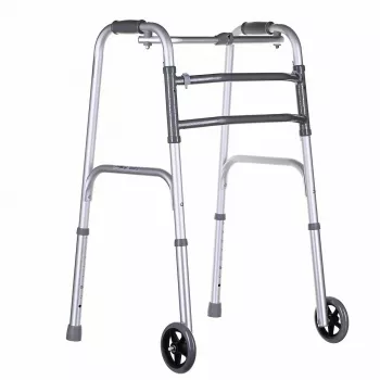 Staigāšanas rāmis VITEA CARE VCBP0031 alumīnija, regulējams augstums 82–100 cm, platums 600 mm, max slodze 110 kg, 12 cm riteņi