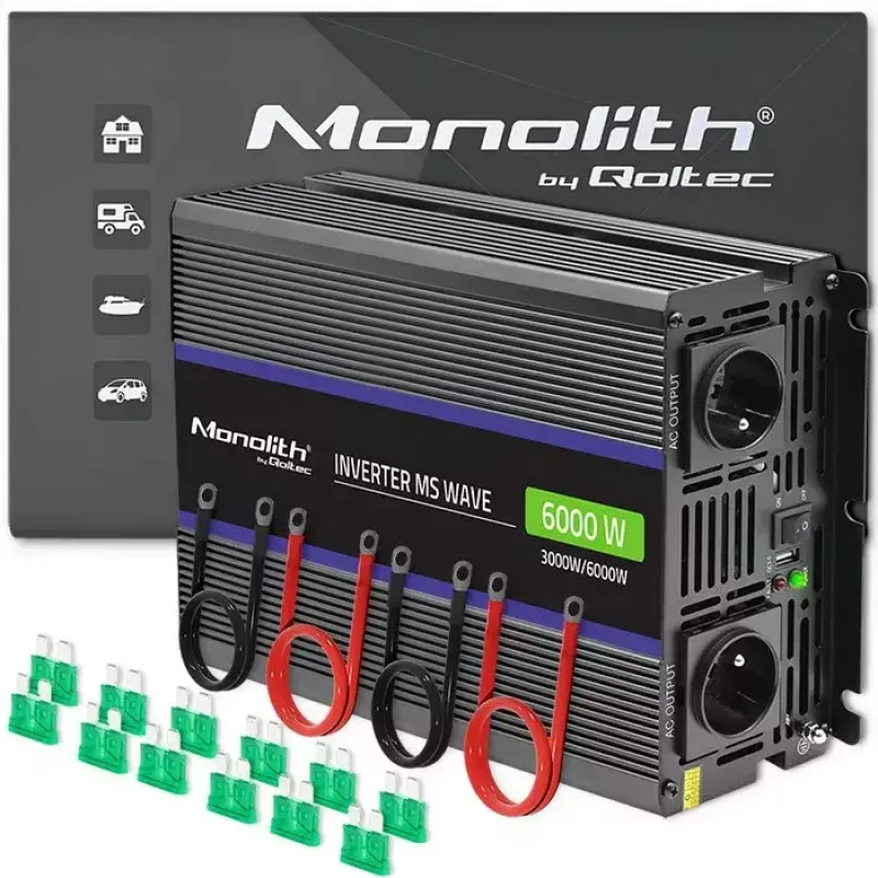 Strāvas invertors QOLTEC Monolith 6000 MS 12V uz 230V 6000W