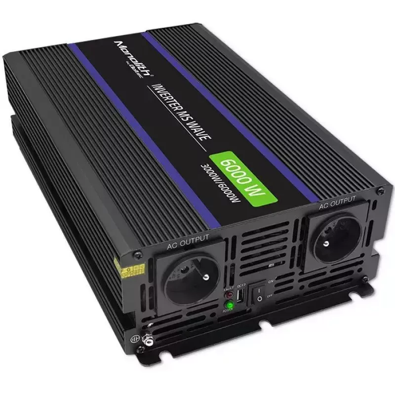 Strāvas invertors QOLTEC Monolith 6000 MS 12V uz 230V 6000W