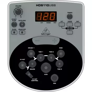 Elektronisko bungu komplekts Behringer XD8USB Black ar USB audio interfeisu