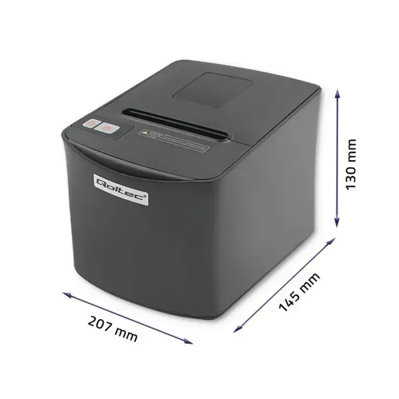 Termo kvīšu printeris QOLTEC 50256 ar USB interfeisu — kompakts POS printeris