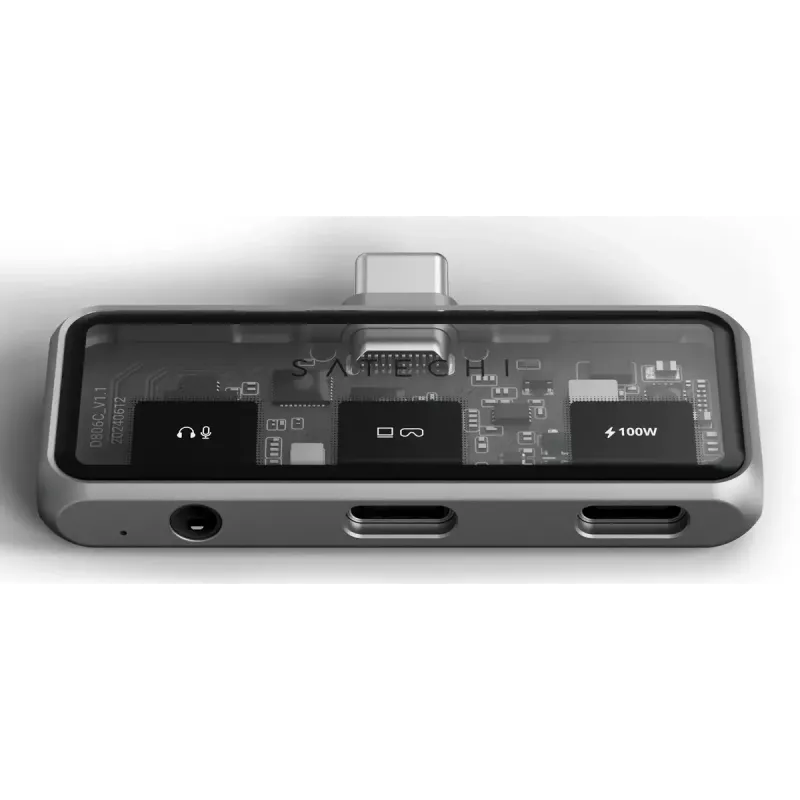 Laptop dokstacija Satechi ST-HXRAJM — USB 3.2 Gen 2 (Type-C), 100W PD, Pelēka