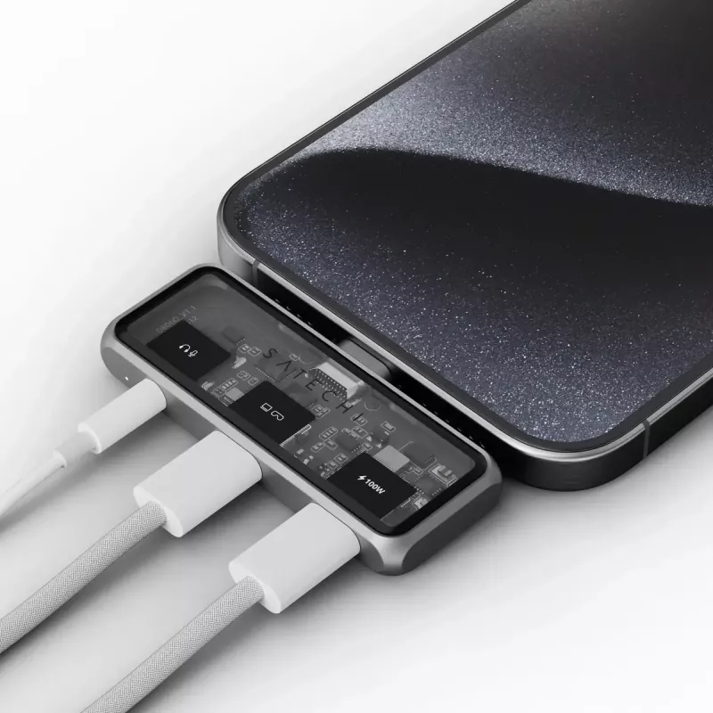 Laptop dokstacija Satechi ST-HXRAJM — USB 3.2 Gen 2 (Type-C), 100W PD, Pelēka