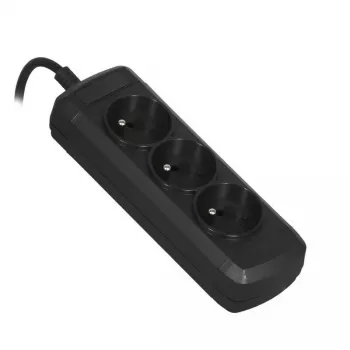Pagarinātājs ActiveJet COMBO-IEC-3G/1.5M — 3 dzīslu, IEC savienotājs, 1,5 m, 3 kontaktligzdas, 230 V/50 Hz, 10 A, melns