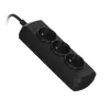 Pagarinātājs ActiveJet 3GNU - 3M - C, 3 kontaktligzdas E tips, 3 m kabelis, 230 V, 10 A, melns