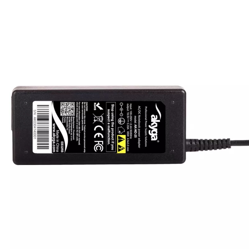 Akyga AK-ND-25 barošanas adapteris HP klēpjdatoriem, 65 W, 19,5 V, 3,33 A, 4,5 x 3,0 mm ar tapu