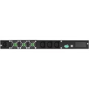 Rackmount UPS PowerWalker VFI 1000R/1U — Online dubultkonversija, 1 kVA (800 W), 3× C13 kontaktligzdas, 1U, 12.6 kg
