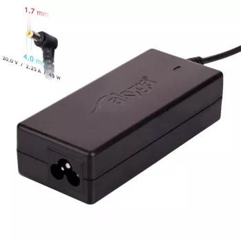 Akyga AK-ND-50 barošanas adapteris klēpjdatoriem, 20 V 2.25 A 45 W, savienotājs 4.0×1.7 mm, 1.2 m kabelis, melns