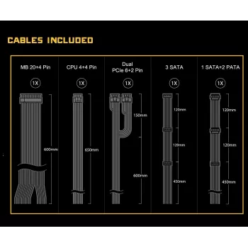 Barošanas bloks ASROCK CL-650G Challenger 650 W 20+4 pin ATX 80 PLUS Gold, 120 mm ventilators, melns
