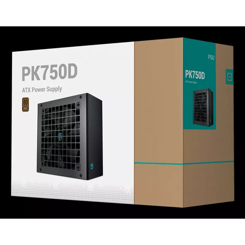 DeepCool PK750D 750 W barošanas bloks, 80 PLUS Bronze (R-PK750D-FA0B-JGEU)