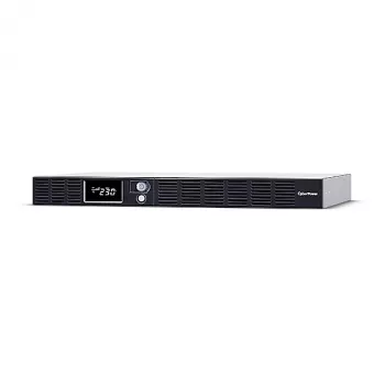 Nepārtrauktās barošanas avots CYBERPOWER OR1000ERM1U — 1 kVA (600 W), Line-Interactive, Rackmount 1U, 6× C13 ligzdas, LCD, Sudrabs