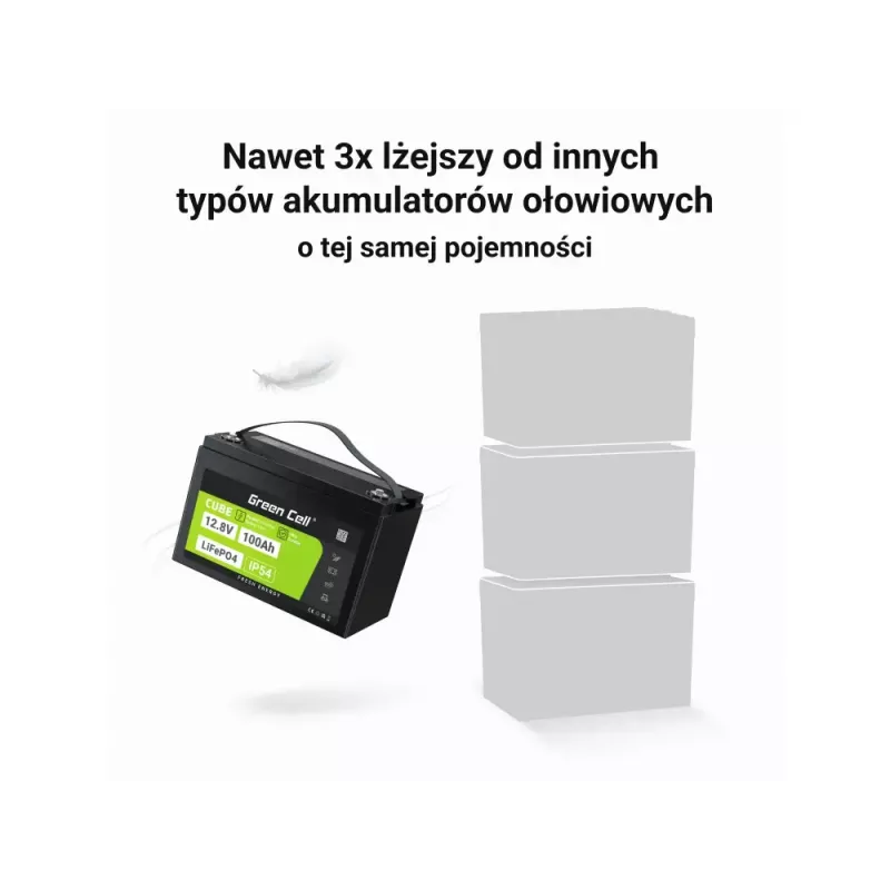 UPS akumulators Green Cell LFPGC12V100AH Litija Dzelzs Fosfāts 12.8V 100Ah