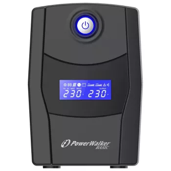 Nepārtrauktās barošanas avots PowerWalker VI 1000 STL, Line-Interactive 1 kVA (600 W), 230 V, AVR, LCD, 2x E tipa kontaktligzdas, USB