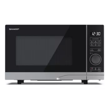 Solo mikroviļņu krāsns Sharp YC-PS204AE-S, 20 L, 800 W, LED skārienvadība, 10 jaudas līmeņi, pagrieziena galds 24,5 cm, sudraba