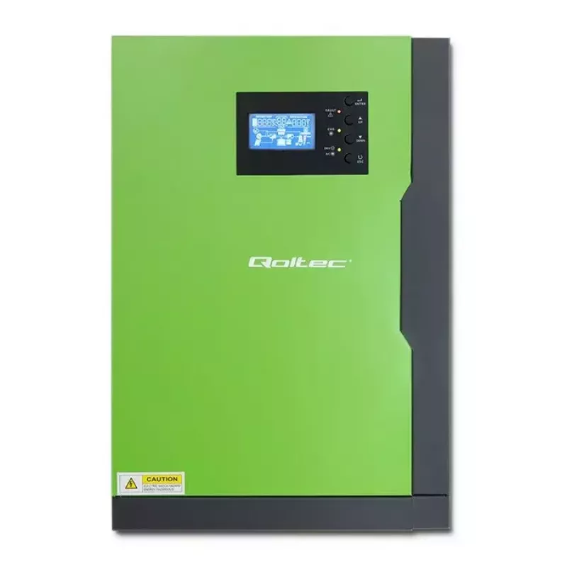 Qoltec 53886 off-grid hibrīdais saules invertors, 3,5 kW, 100 A MPPT, 24 V, tīra sinusoīda