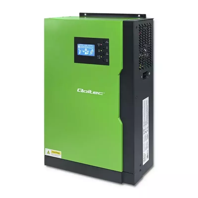 Qoltec 53886 off-grid hibrīdais saules invertors, 3,5 kW, 100 A MPPT, 24 V, tīra sinusoīda