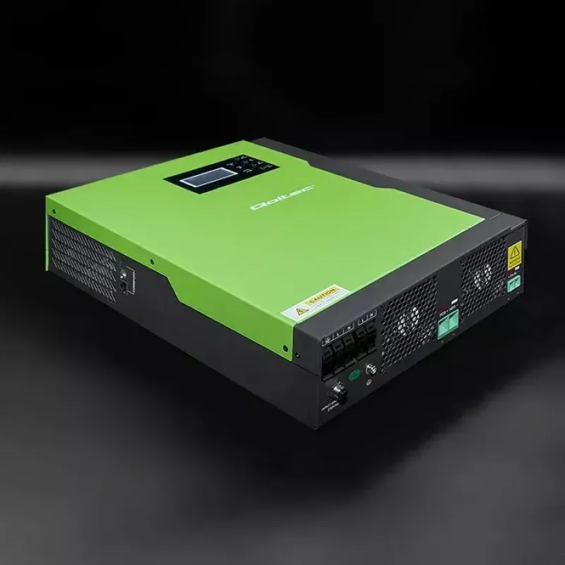 Qoltec 53886 off-grid hibrīdais saules invertors, 3,5 kW, 100 A MPPT, 24 V, tīra sinusoīda