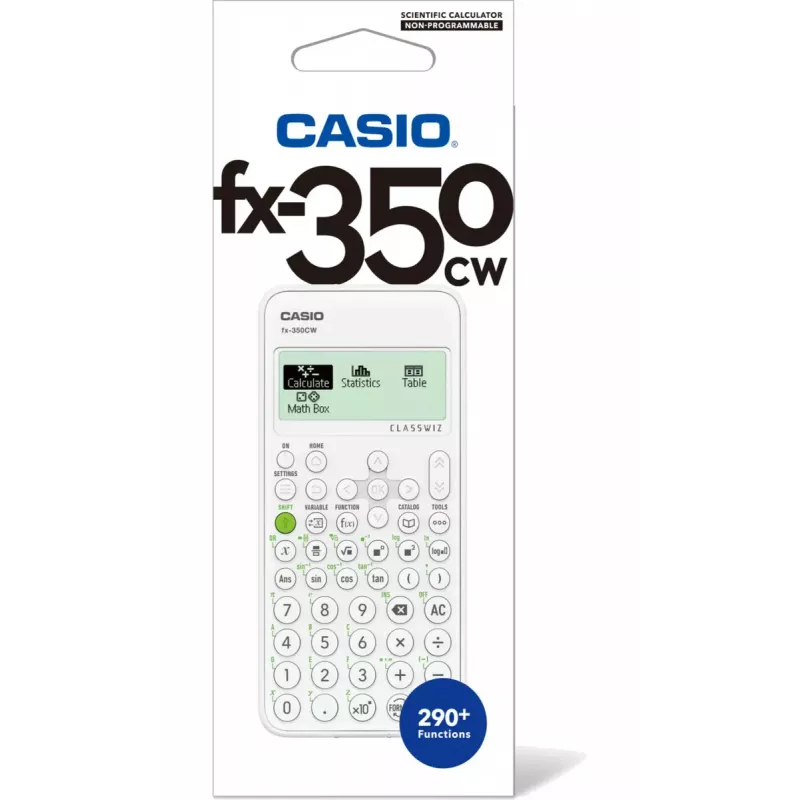 CASIO FX-350CW BOX zinātniskais kalkulators, kabatas formāta, pelēks