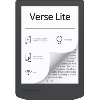 E-grāmatu lasītājs PocketBook Verse Lite 6 collu E Ink Carta, 8 GB, Wi‑Fi, Pelēks