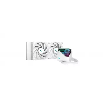 Šķidruma dzesēšanas sistēma DeepCool LT520 WH, balta, 240mm radiators, 2x120mm FDB ventilatori, PWM, LGA/AM4/AM5/sTR4 atbalsts