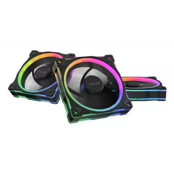 Ventilators ASUS Prime MR120 ARGB Melns 120 mm piedurkņu gultnis PWM 1600 RPM 58 CFM