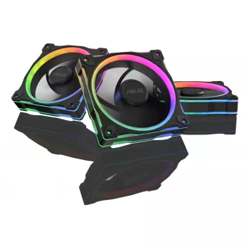 Ventilators ASUS Prime MR120 ARGB Melns 120 mm piedurkņu gultnis PWM 1600 RPM 58 CFM
