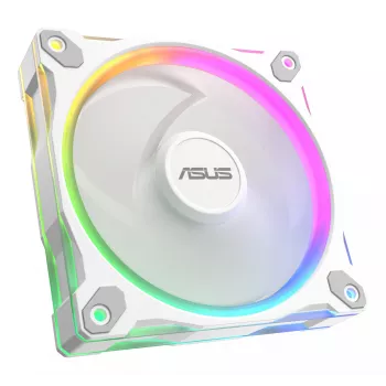 120 mm PC korpusa ventilators ASUS Prime MR120 ARGB Reverse White — 1600 RPM, 58 CFM, PWM, sleeve bearing