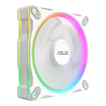 120 mm PC korpusa ventilators ASUS Prime MR120 ARGB Reverse White — 1600 RPM, 58 CFM, PWM, sleeve bearing