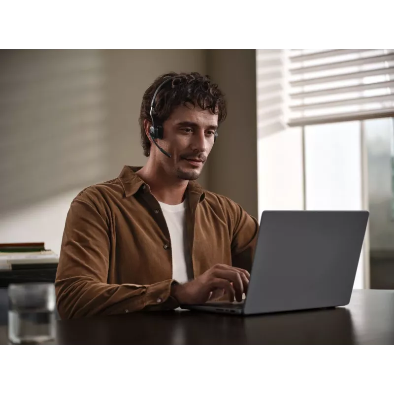 SHOKZ OpenMeet UC bezvadu kaula vadības austiņas videokonferencēm ar USB-A adapteri
